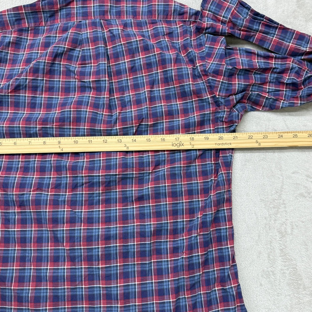 VTG Ralph Lauren Button Down Shirt Mens Medium Red Blue Plaid Long Sleeve Pony - Picture 7 of 8